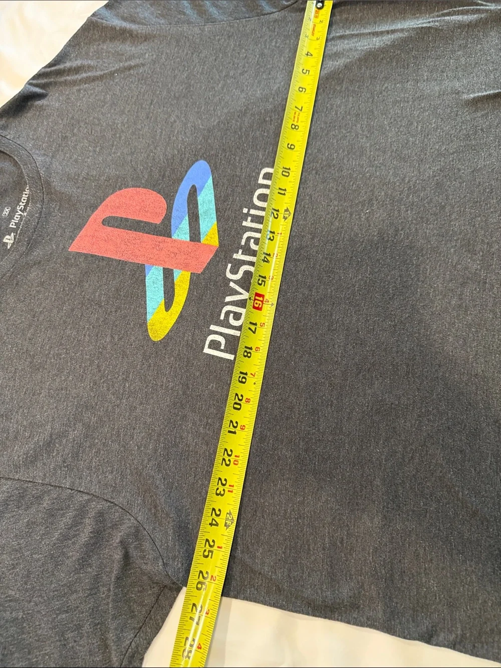 Sony PlayStation Dark Gray Tee with Multicolor Logo